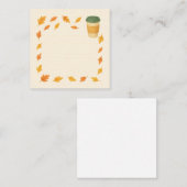 Cozy Autumn Coffee – Falling Leaves Notitiekaartje (Voorkant / Achterkant)