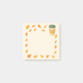 Cozy Autumn Coffee – Falling Leaves Post-it® Notes (Voorkant)