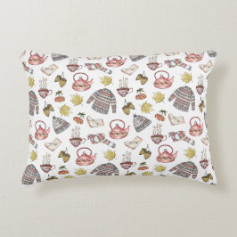 Cozy Autumn Elements Pattern Accent Kussen