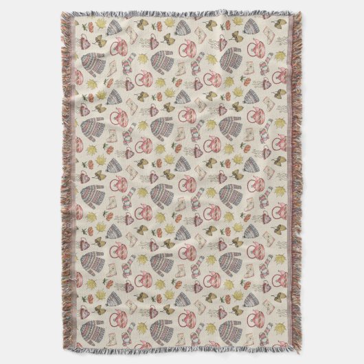 Cozy Autumn Elements Pattern Deken (Voorkant Verticaal)