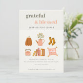 Cozy Autumn Essential Thanksgivingen Dinner Invite Feestdagenkaart (Staand voorkant)