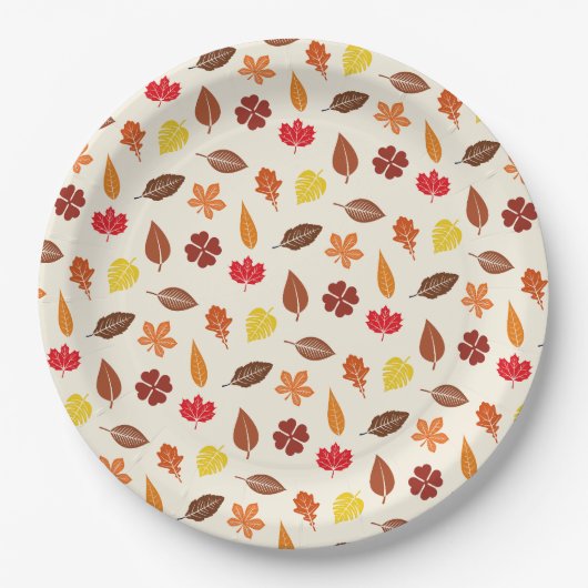 Cozy Autumn Fall Leaves Papieren Bordje (Voorkant)