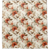 Cozy Autumn Floral Print Digital Art Douchegordijn (Voorkant)