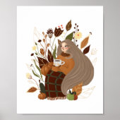 Cozy Autumn Girl Poster (Voorkant)