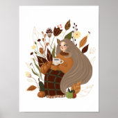 Cozy Autumn Girl Poster (Voorkant)