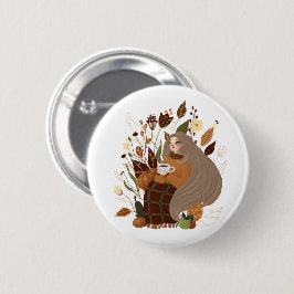 Cozy Autumn Girl Ronde Button 5,7 Cm
