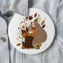 Cozy Autumn Girl Ronde Button 6,0 Cm
