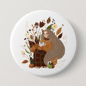 Cozy Autumn Girl Ronde Button 7,6 Cm (Voorkant)