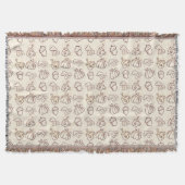Cozy Autumn Harvest Doodle Patroon Geweven Worpdek Deken (Voorkant)