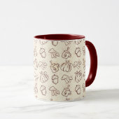 Cozy Autumn Harvest Doodle Pattern Mug Mok (Voorkant rechts)