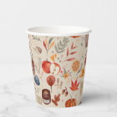 Cozy Autumn Harvest Papieren Bekers (Achterkant)