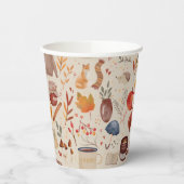 Cozy Autumn Harvest Papieren Bekers (Links)