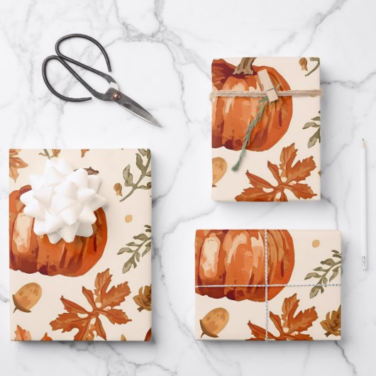 Cozy Autumn Harvest Wrapping Paper (Voorkant)