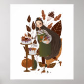 Cozy Autumn Herfst Baker Hand Drawn Poster (Voorkant)