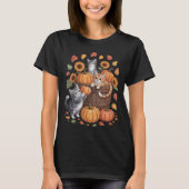 Cozy Autumn Kittens and Pumpkins Fall Harvest T-shirt (Voorkant)