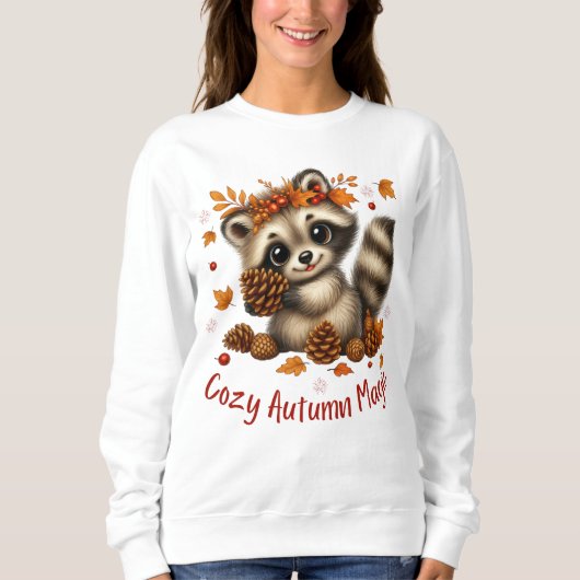 Cozy Autumn Magic Racoon Sweatshirt (Voorkant)