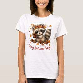 Cozy Autumn Magic Racoon T-shirt