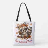 Cozy Autumn Magic Racoon Tote Bag (Achterkant)