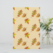 Cozy autumn mapel leaves oak leaves briefpapier (Staand voorkant)