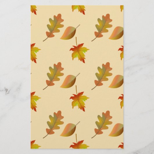 Cozy autumn mapel leaves oak leaves briefpapier (Voorkant)