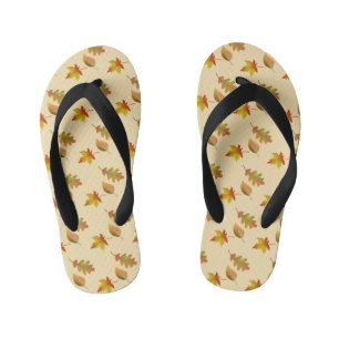 Cozy autumn mapel leaves oak leaves kinder teenslippers