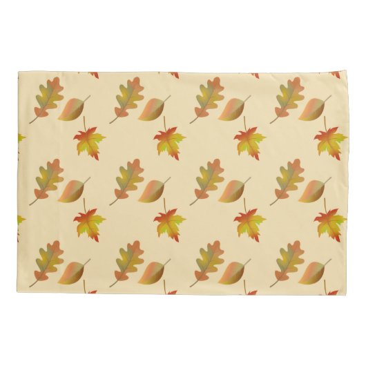 Cozy autumn mapel leaves oak leaves kussensloop (Achterkant)