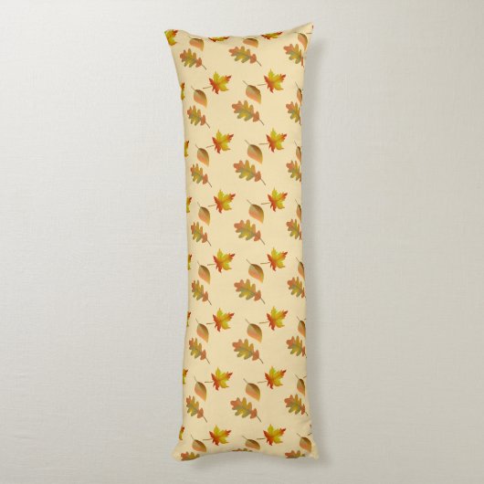 Cozy autumn mapel leaves oak leaves lichaamskussen (Achterkant (Verticaal))