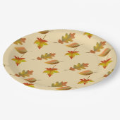 Cozy autumn mapel leaves oak leaves papieren bordje