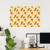 Cozy autumn mapel leaves oak leaves poster (Thuiskantoor)