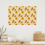 Cozy autumn mapel leaves oak leaves poster (Keuken)