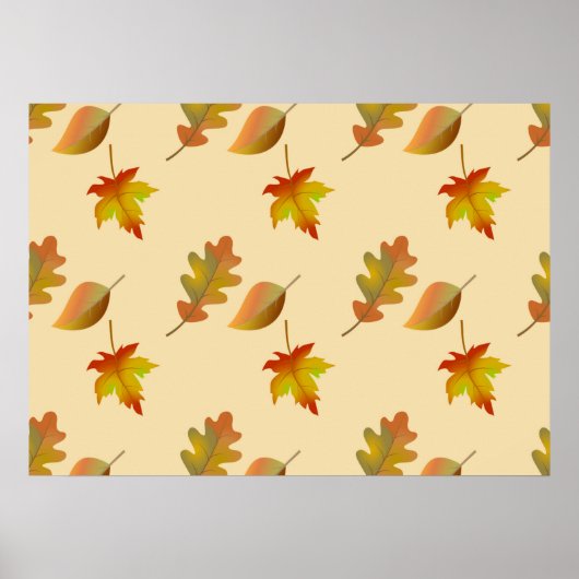 Cozy autumn mapel leaves oak leaves poster (Voorkant)
