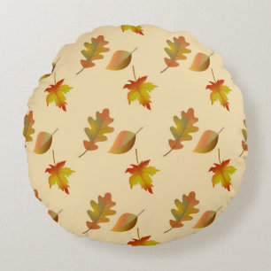 Cozy autumn mapel leaves oak leaves rond kussen