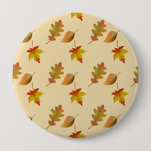 Cozy autumn mapel leaves oak leaves ronde button 4,0 cm (Voorkant)