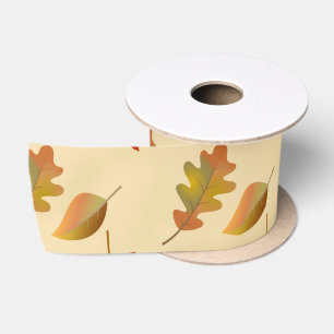 Cozy autumn mapel leaves oak leaves satijnen lint