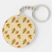 Cozy autumn mapel leaves oak leaves sleutelhanger (Achterkant)
