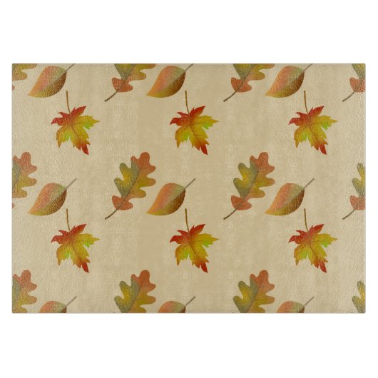 Cozy autumn mapel leaves oak leaves snijplank (Voorkant)