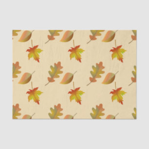 Cozy autumn mapel leaves oak leaves tissuepapier