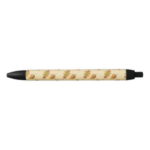 Cozy autumn mapel leaves oak leaves zwarte inkt pen