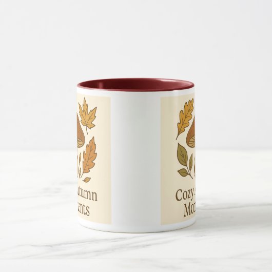 Cozy Autumn Moments Mug | Mushroom & Fall Leaves D Mok (Midden)