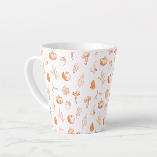 Cozy Autumn Pattern Latte Mok (Linkerhoek)