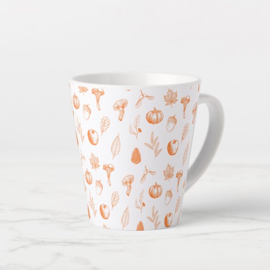 Cozy Autumn Pattern Latte Mok (Rechterhoek)