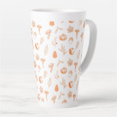 Cozy Autumn Pattern Latte Mok (Rechterhoek)
