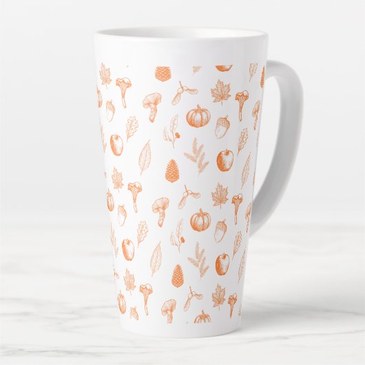 Cozy Autumn Pattern Latte Mok (Rechterhoek)