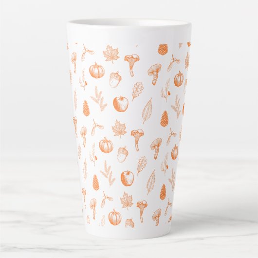 Cozy Autumn Pattern Latte Mok (Voorkant)