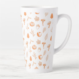 Cozy Autumn Pattern Latte Mok