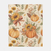 Cozy Autumn Pumpkin and Sunflower Pattern Fleece Deken (Voorkant)