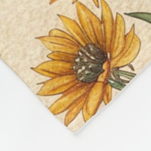 Cozy Autumn Pumpkin and Sunflower Pattern Fleece Deken (Hoek)