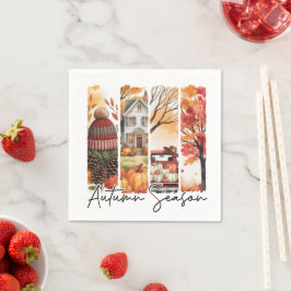 Cozy Autumn Season Brushstroke Servet