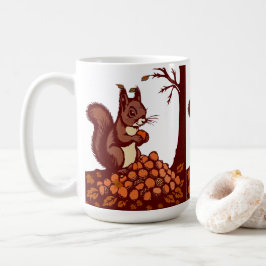 Cozy Autumn Squirrel Mug - Fall Harvest Coffee Cup Koffiemok