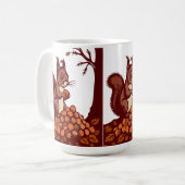 Cozy Autumn Squirrel Mug - Fall Harvest Coffee Cup Koffiemok (Voorkant links)